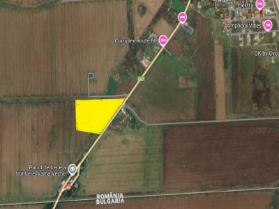 Teren 3,7 ha in Vama Veche cu deschidere direct la DN39, la 300 ml de granita 