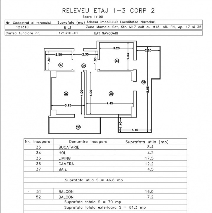 Apartament cu 2 camere mobilat si utilat decomandat cu bucataria inchisa