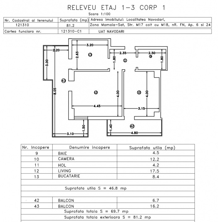 Apartament finalizat ideal pentru birou decomandat