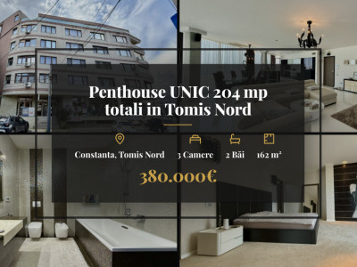 Penthouse UNIC 204 mp totali in Tomis Nord Constanta mobilat si utilat